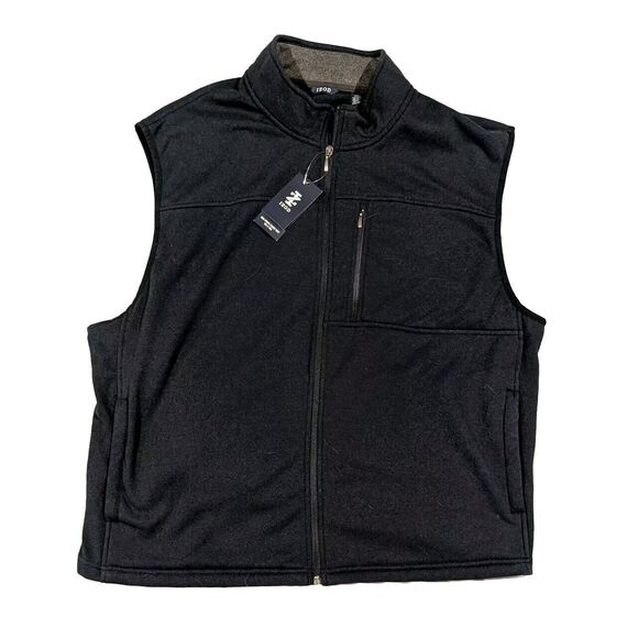 New IZOD Full Zip Fleece Sweater Vest 2XL Navy Blazer Big & Tall NWT - Picture 1 of 8